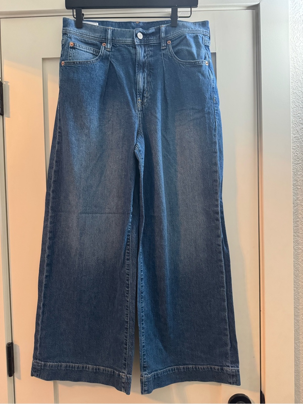 GAP High Rise Trousers in Blue Denim